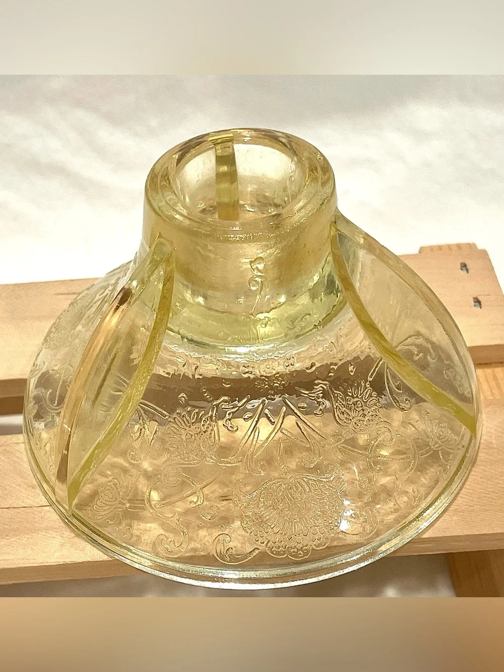 Pair (2) Hazel Atlas Candlestick Holders Yellow “Poppy” Depression Glass | EUC